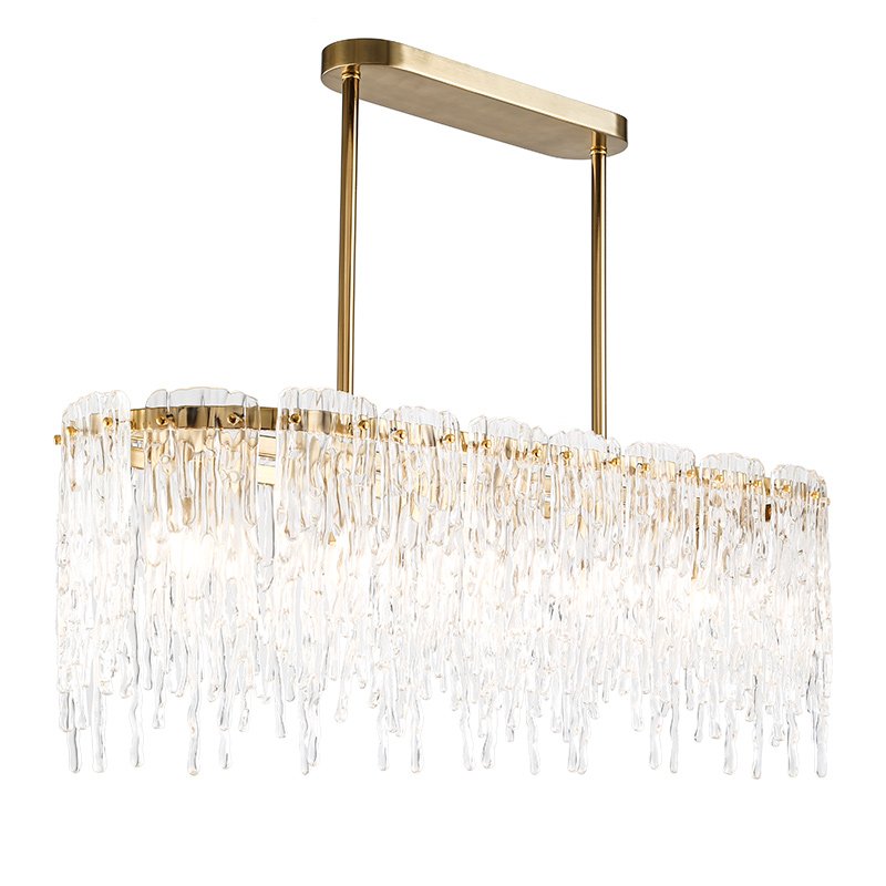 Люстра Cold Heart Chandelier Rectangle Золотой Прозрачное Стекло Люстра Cold Heart Chandelier Rectangle Золотой Прозрачное Стекло в Челябинске | Loft Concept