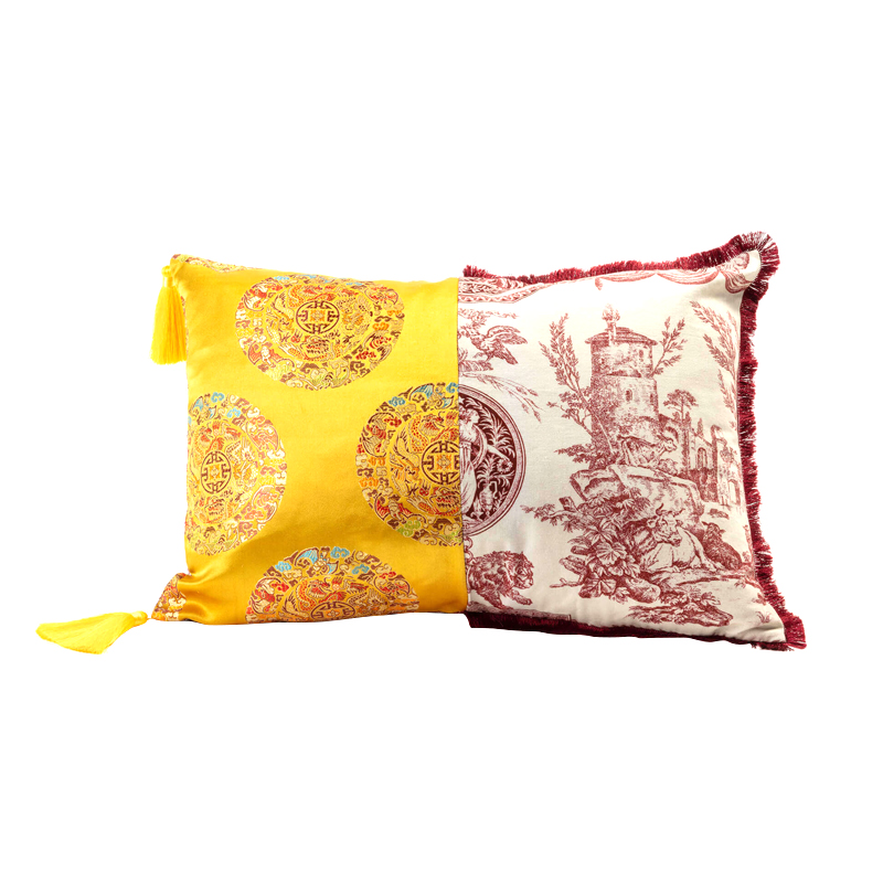 Подушка Hybrid Cushion Ottavia Белый Красный Желтый Подушка Hybrid Cushion Ottavia Белый Красный Желтый в Челябинске | Loft Concept