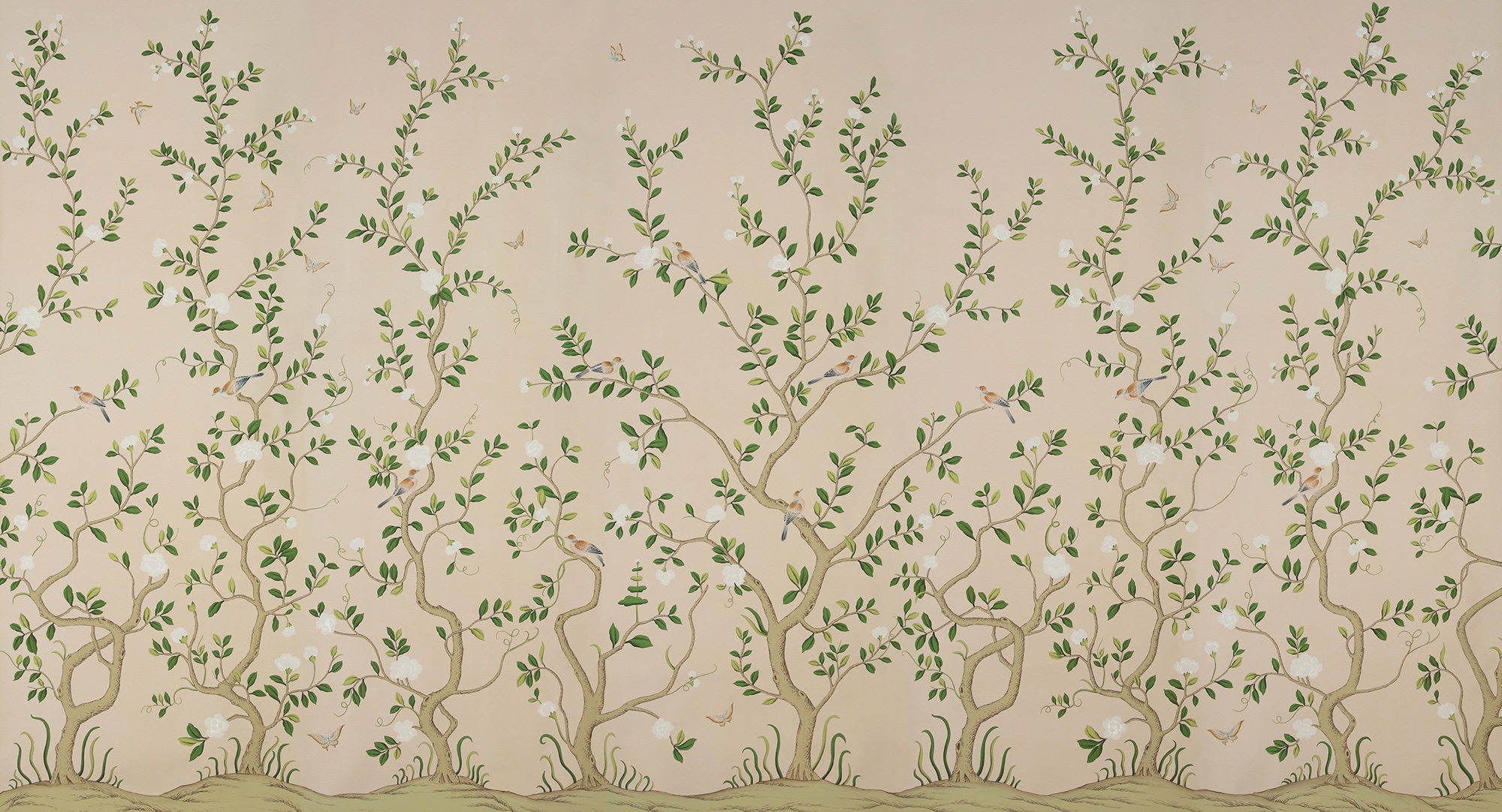 Обои ручная роспись Gustavian Garden Spring on Gentleman's Pink dyed paper Обои ручная роспись Gustavian Garden Spring on Gentleman's Pink dyed paper - постер Loft-Concept в Челябинске