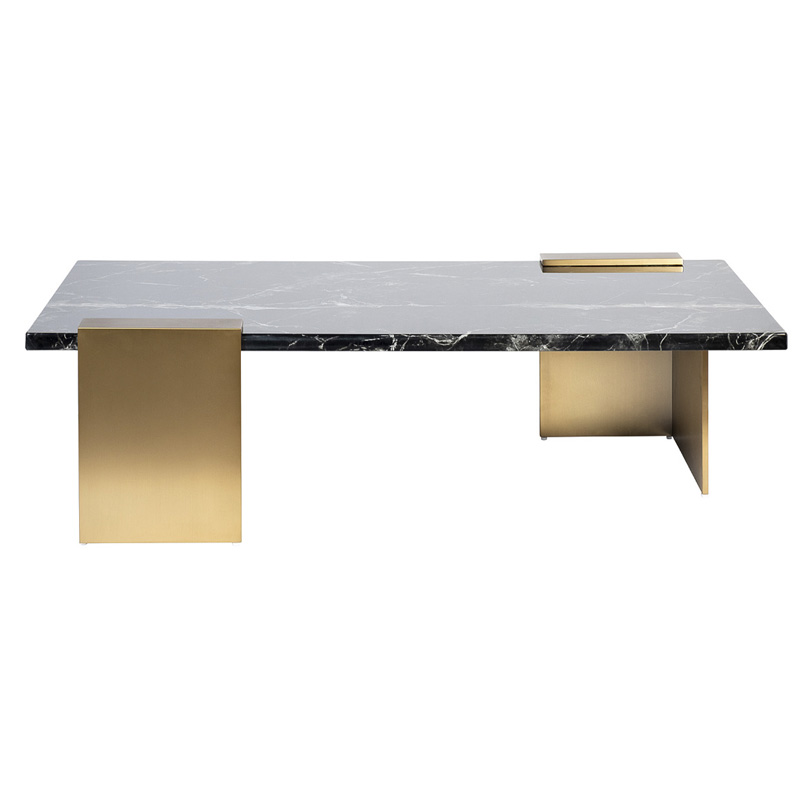 Кофейный стол tormund Coffee Table матовое золото Черный Мрамор Nero Кофейный стол tormund Coffee Table матовое золото Черный Мрамор Nero в Челябинске | Loft Concept