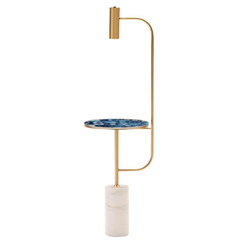 Торшер blue agate countertop FLOOR LAMP Латунь Белый Торшер blue agate countertop FLOOR LAMP Латунь Белый в Челябинске | Loft Concept