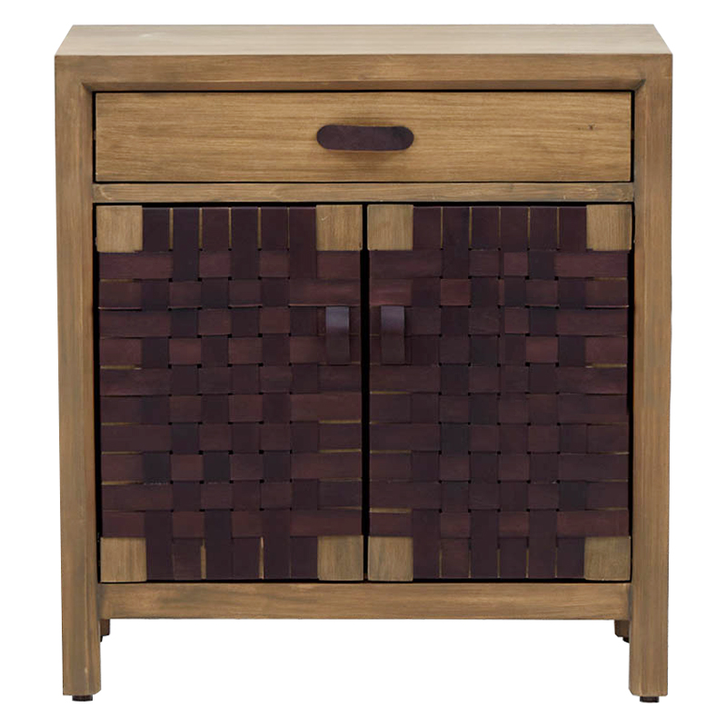 Комод Braided Leather Wood Chest of Drawers M Коричневый Древесина Комод Braided Leather Wood Chest of Drawers M Коричневый Древесина в Челябинске | Loft Concept