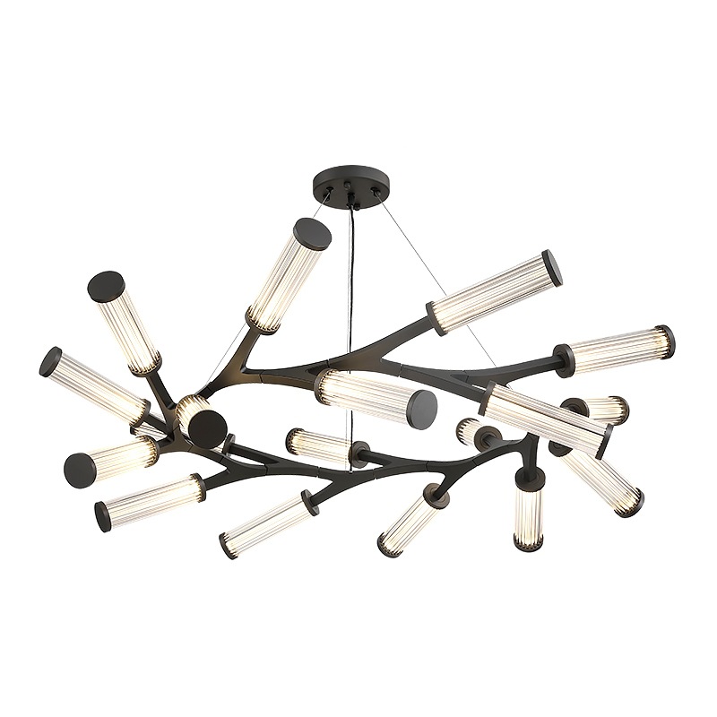 Люстра Cylinder Branches Chandelier Ring Black Черный Прозрачный Люстра Cylinder Branches Chandelier Ring Black Черный Прозрачный в Челябинске | Loft Concept