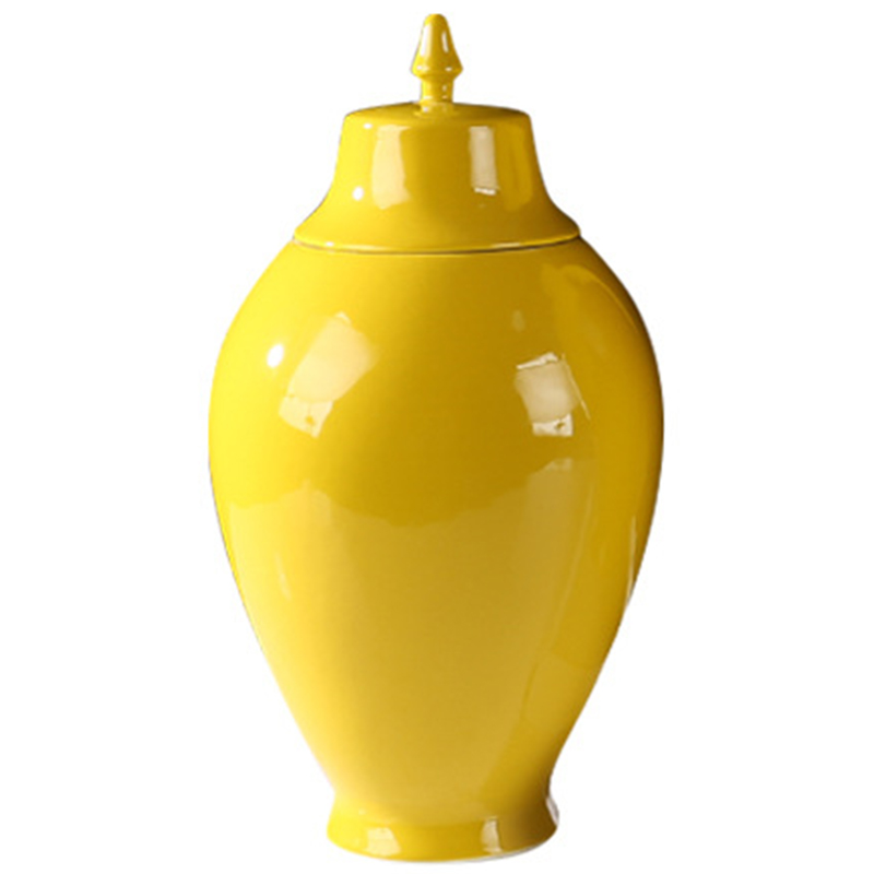 Ваза с крышкой Ceramic Yellow Vase Желтый Ваза с крышкой Ceramic Yellow Vase Желтый в Челябинске | Loft Concept