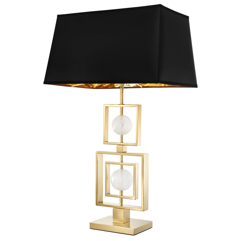 Настольная лампа Eichholtz Table Lamp Avola Золотой Черный Прозрачный белый Настольная лампа Eichholtz Table Lamp Avola Золотой Черный Прозрачный белый в Челябинске | Loft Concept