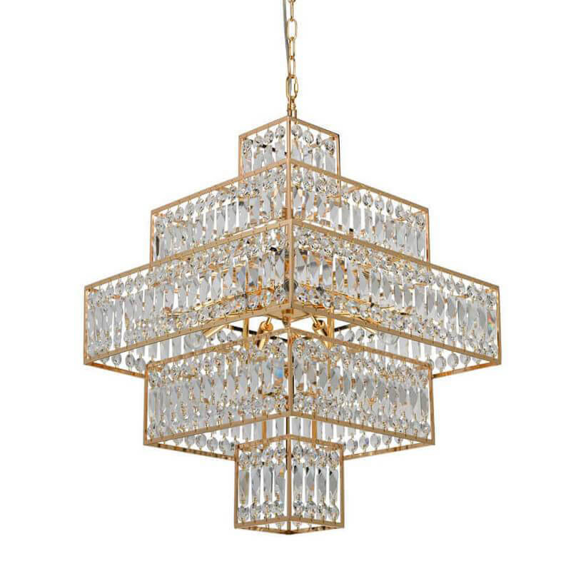 Люстра Crystal Inserts Lamp 16 Прозрачное Стекло Золотой Люстра Crystal Inserts Lamp 16 Прозрачное Стекло Золотой в Челябинске | Loft Concept