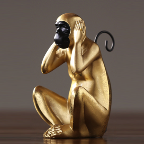 Статуэтка Monkey dont hear Глянцевое золото Статуэтка Monkey dont hear Глянцевое золото в Челябинске | Loft Concept