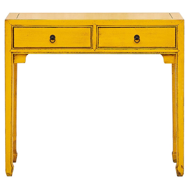 Консоль в китайском стиле с двумя ящиками Yellow Chinese Collection Console Желтый Консоль в китайском стиле с двумя ящиками Yellow Chinese Collection Console Желтый в Челябинске | Loft Concept