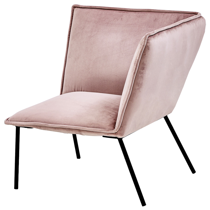 Кресло Corner Armchair pink Розовый пастельный Черный Кресло Corner Armchair pink Розовый пастельный Черный в Челябинске | Loft Concept