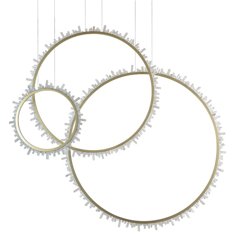 Люстра три кольца Vertical Crystal Gold Rings Chandelier Золотой Белый Люстра три кольца Vertical Crystal Gold Rings Chandelier Золотой Белый в Челябинске | Loft Concept