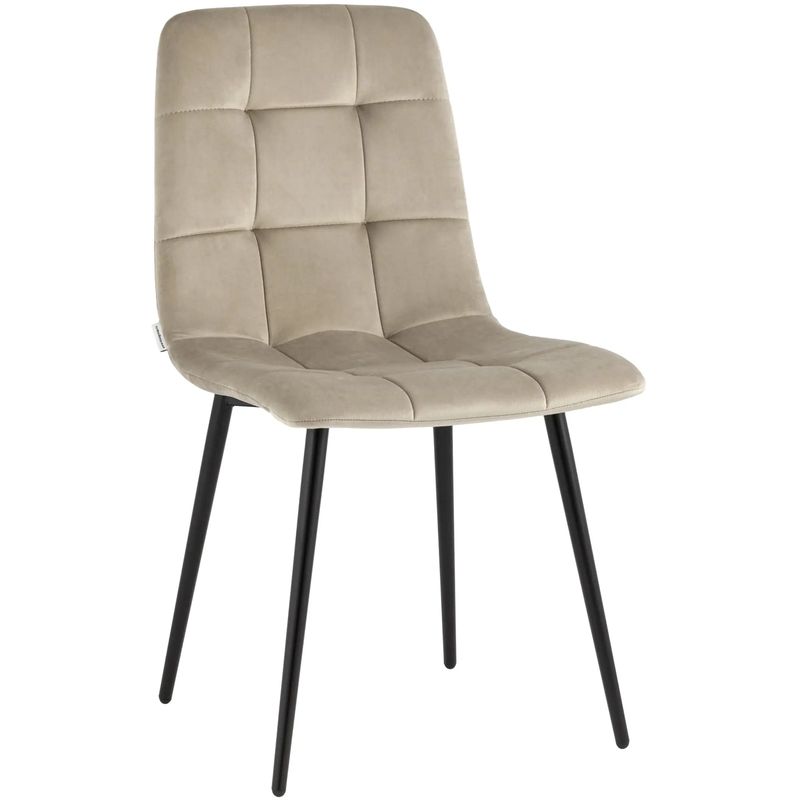 Стул NANCY Chair Светло-Бежевый Велюр Бежевый Черный Стул NANCY Chair Светло-Бежевый Велюр Бежевый Черный в Челябинске | Loft Concept