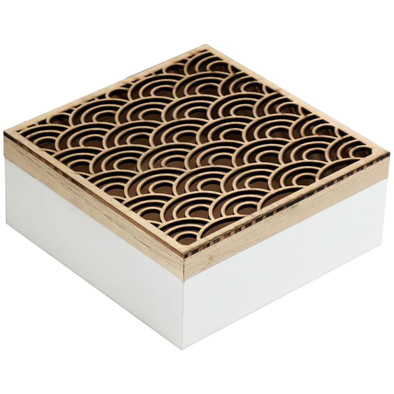 Шкатулка Scales Pattern Box Древесина Белый Шкатулка Scales Pattern Box Древесина Белый в Челябинске | Loft Concept