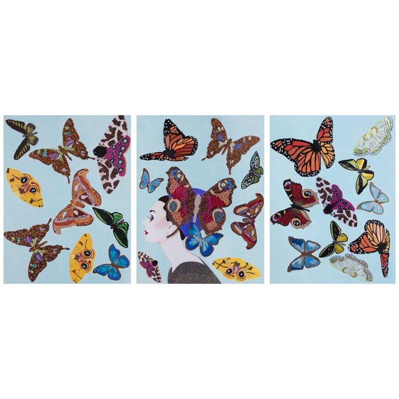 Картина Audrey with Swarming Butterflies Triptych Мульти Картина Audrey with Swarming Butterflies Triptych Мульти в Челябинске | Loft Concept