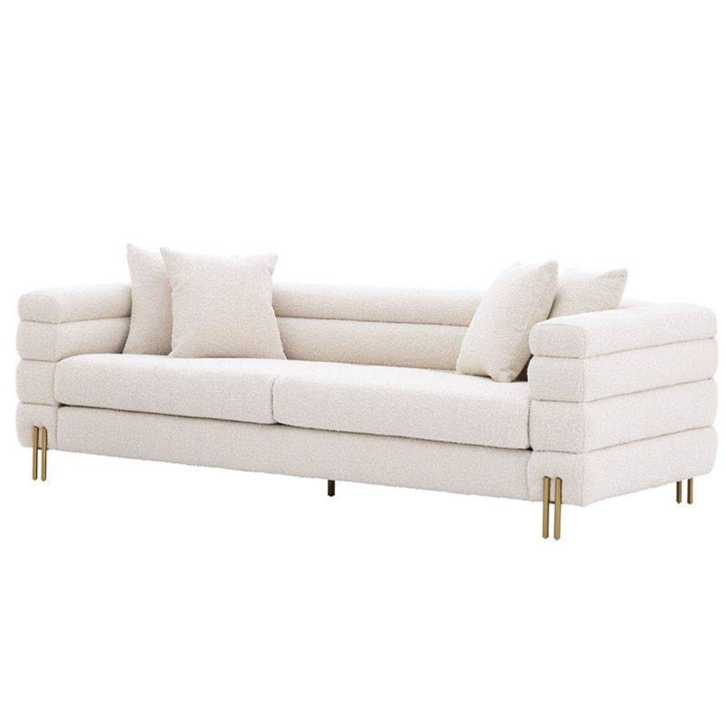 Диван Sofa York boucle cream Кремовый Латунь в Челябинске | Loft Concept 