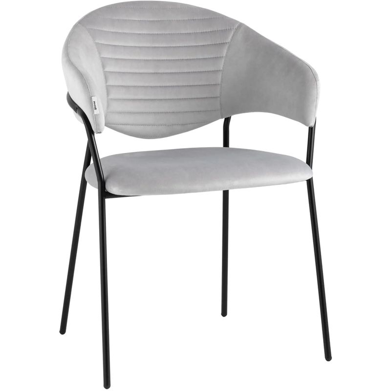 Стул Alexis Chair Светло-Серый Велюр Светло-серый Черный Стул Alexis Chair Светло-Серый Велюр Светло-серый Черный в Челябинске | Loft Concept