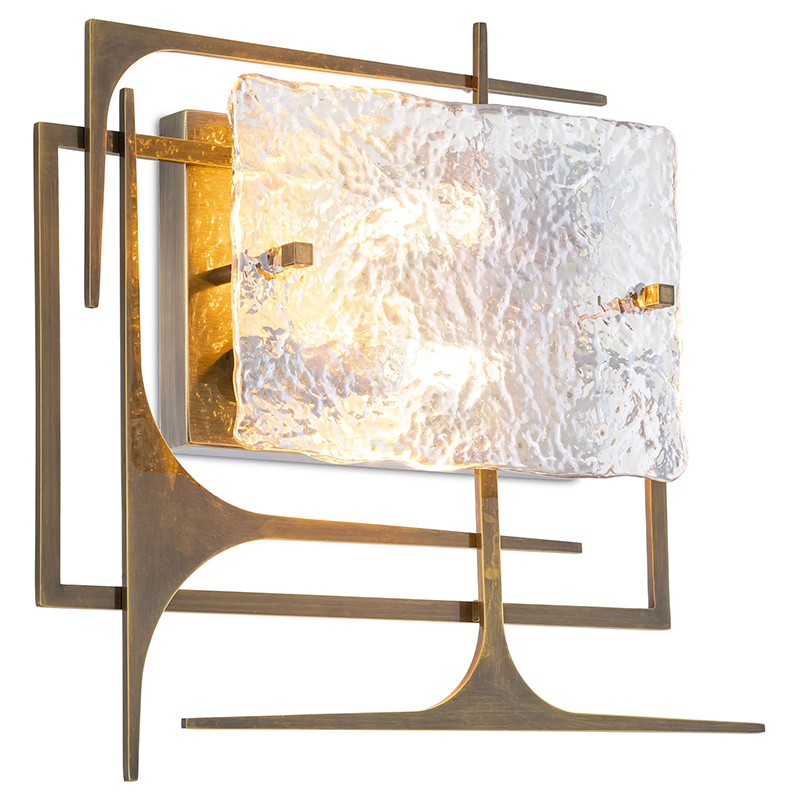 Бра Eichholtz Wall Lamp Zeno Прозрачное Стекло Латунь Бра Eichholtz Wall Lamp Zeno Прозрачное Стекло Латунь в Челябинске | Loft Concept