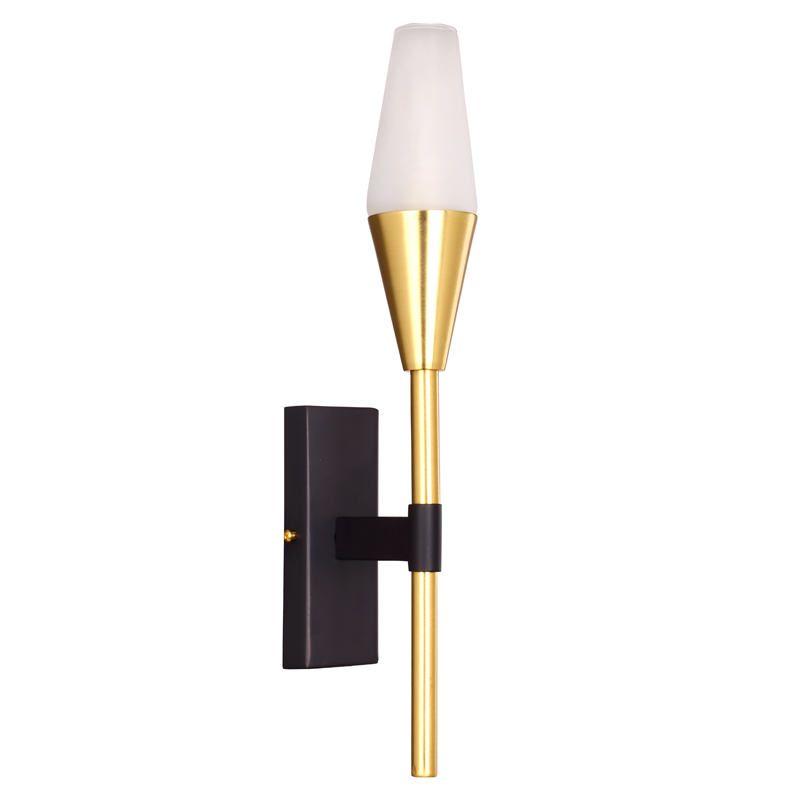 Бра Paulette Sconce Латунь Серый Белое матовое стекло Бра Paulette Sconce Латунь Серый Белое матовое стекло в Челябинске | Loft Concept