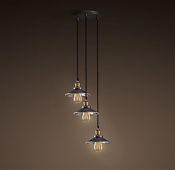 Люстра Loft Cone Pendant Reflector 3 Черный Люстра Loft Cone Pendant Reflector 3 Черный в Челябинске | Loft Concept