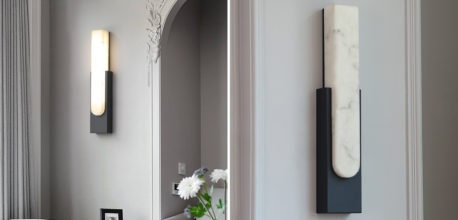 Бра MIRCA светильник с имитацией мрамора Черный - фото