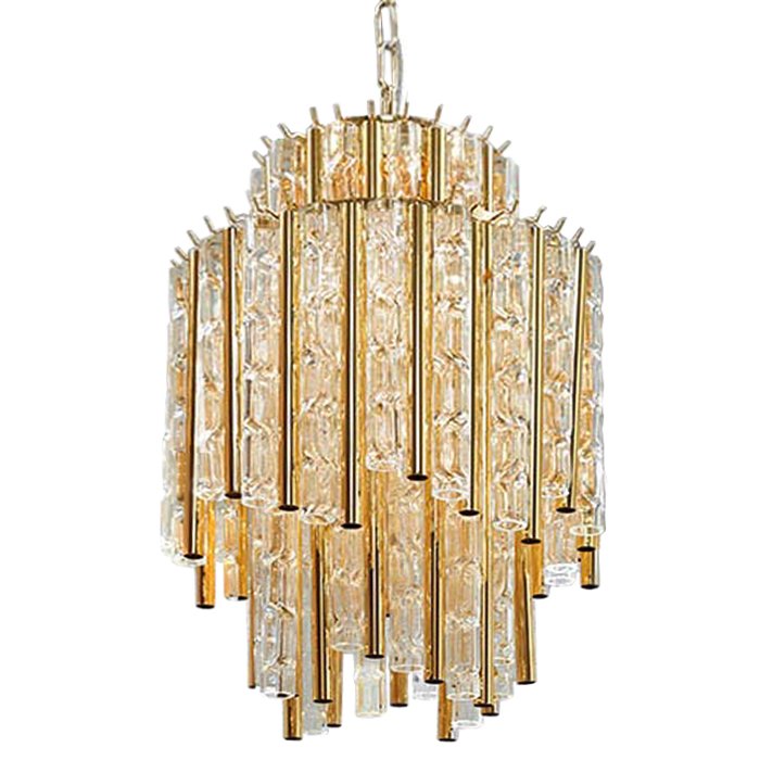 Люстра Chandelier Gigi Gold Глянцевое золото Прозрачное Стекло Люстра Chandelier Gigi Gold Глянцевое золото Прозрачное Стекло в Челябинске | Loft Concept