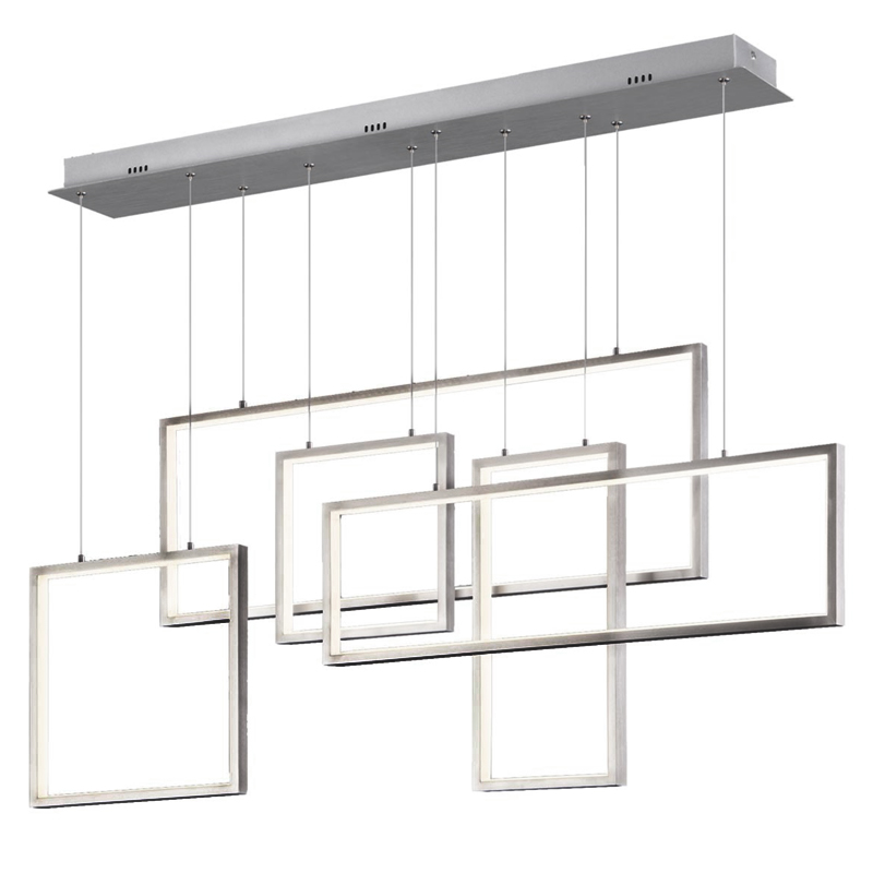 Люстра Rectangle Geometry Chandelier Nickel 5 Никель Сатин Люстра Rectangle Geometry Chandelier Nickel 5 Никель Сатин в Челябинске | Loft Concept