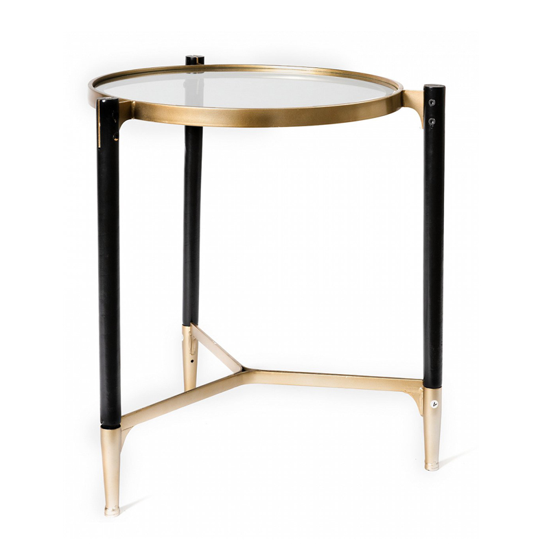 Приставной столик Black & Gold Table round Черный матовое золото Приставной столик Black & Gold Table round Черный матовое золото в Челябинске | Loft Concept