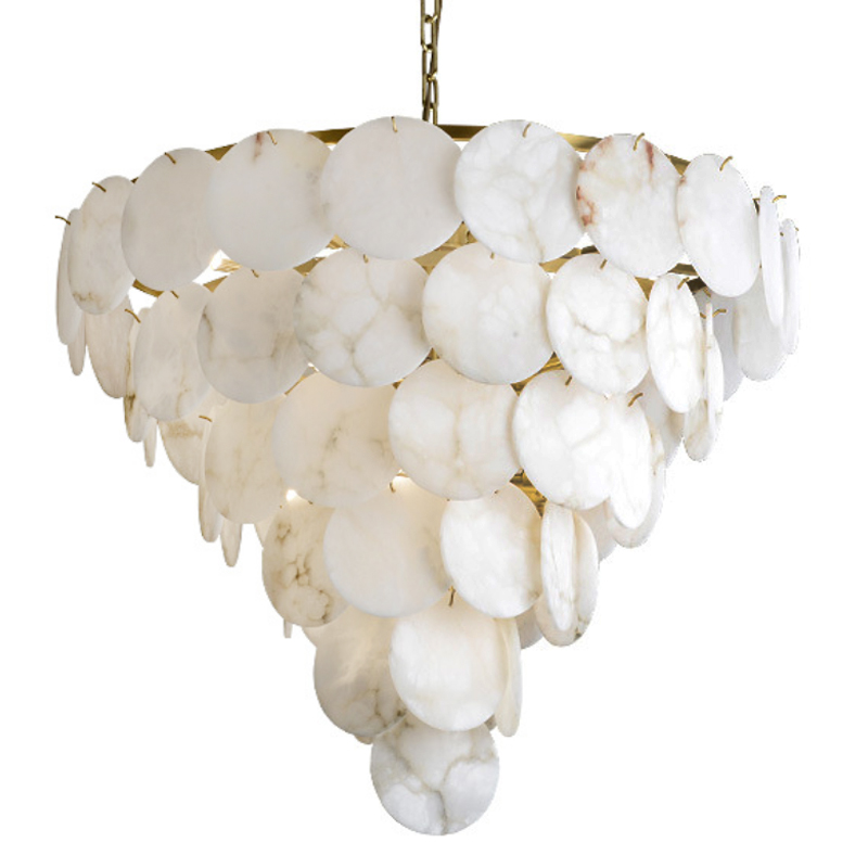 Люстра Letizia Marble Tiered Chandelier Латунь Белый Мрамор Bianco Люстра Letizia Marble Tiered Chandelier Латунь Белый Мрамор Bianco в Челябинске | Loft Concept
