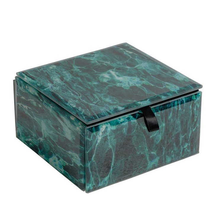 Шкатулка Turquoise Smoke Cube Бирюзовый Шкатулка Turquoise Smoke Cube Бирюзовый в Челябинске | Loft Concept