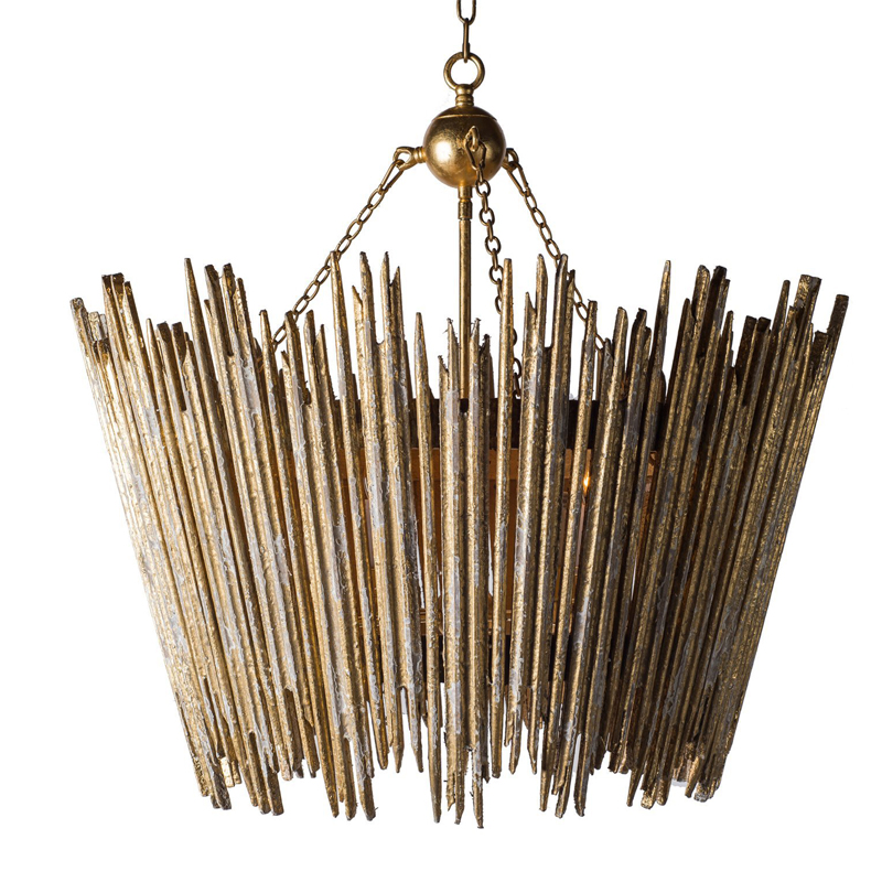 Люстра Ragna Golden Wooden Rods Chandelier Золотой Люстра Ragna Golden Wooden Rods Chandelier Золотой в Челябинске | Loft Concept