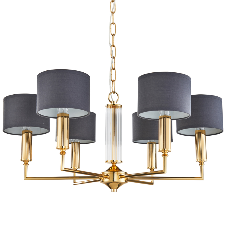 Люстра Laurent Chandelier grey 66 Глянцевое золото Серый Прозрачный Люстра Laurent Chandelier grey 66 Глянцевое золото Серый Прозрачный в Челябинске | Loft Concept