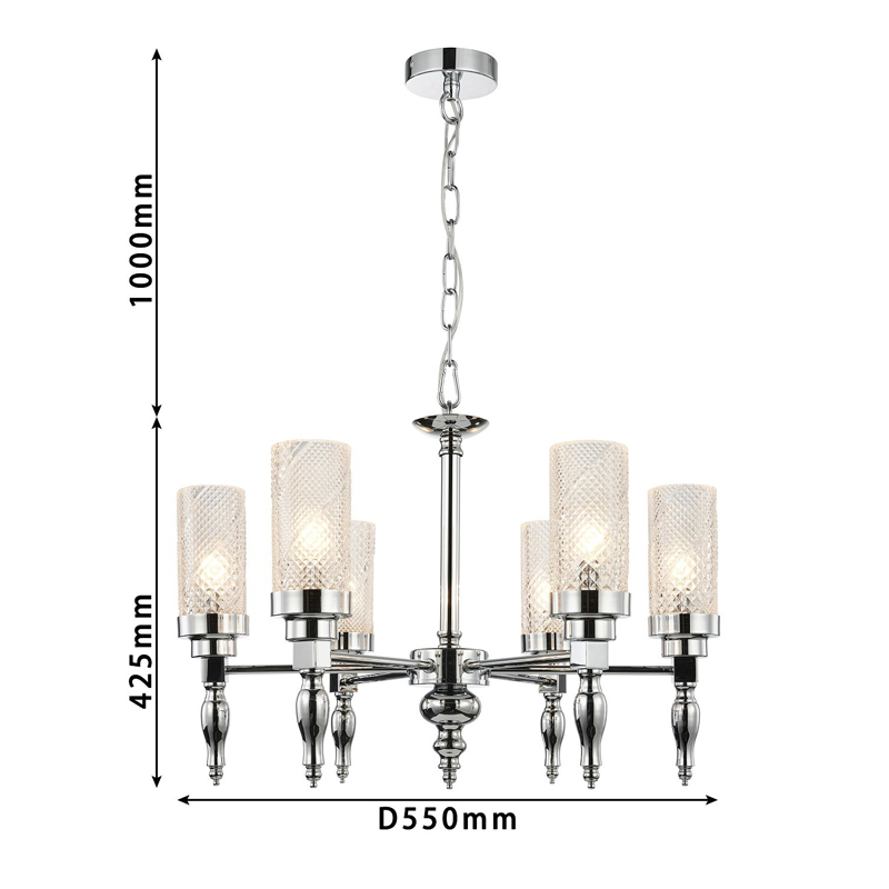 Люстра цвета хром Balusters D55 см в Челябинске