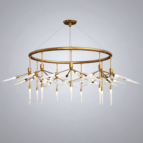Люстра Spur Ring Chandelier Латунь Белый Люстра Spur Ring Chandelier Латунь Белый в Челябинске | Loft Concept