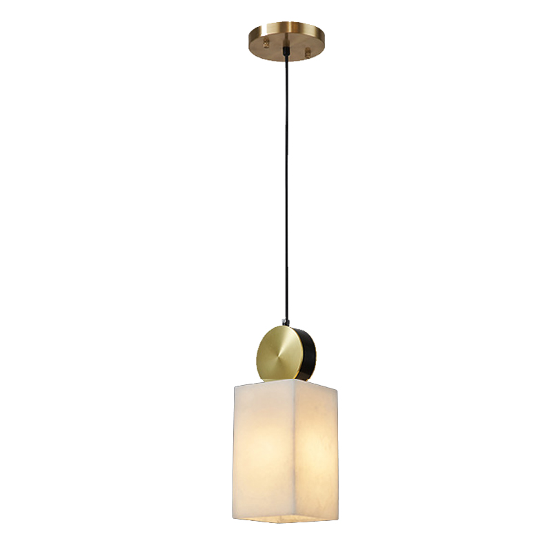 Подвесной светильник с прямоугольным мраморным плафоном Rectangular Marble Shade Золотой Подвесной светильник с прямоугольным мраморным плафоном Rectangular Marble Shade Золотой в Челябинске | Loft Concept