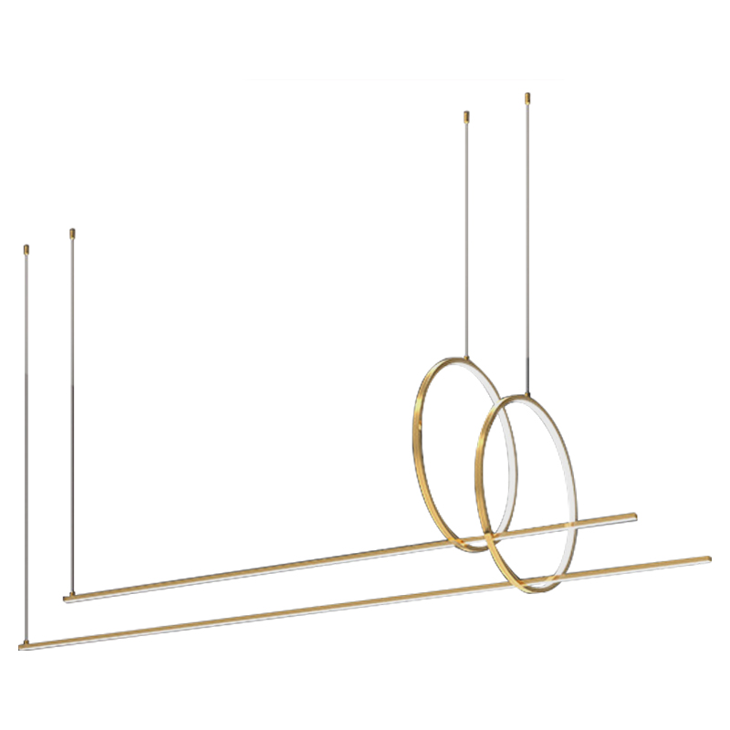Подвесной Дизайнерский Светильник Ursa Geometric Ring Lamp 2 кольца Золотой Подвесной Дизайнерский Светильник Ursa Geometric Ring Lamp 2 кольца Золотой в Челябинске | Loft Concept