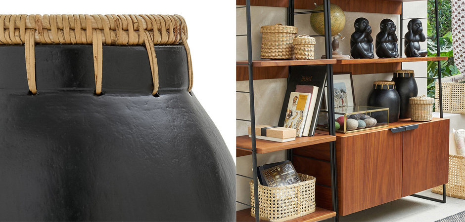 Ваза Ceramic Vase & Rattan D17 Ваза Ceramic Vase & Rattan D17 - Loft-Concept в Челябинске