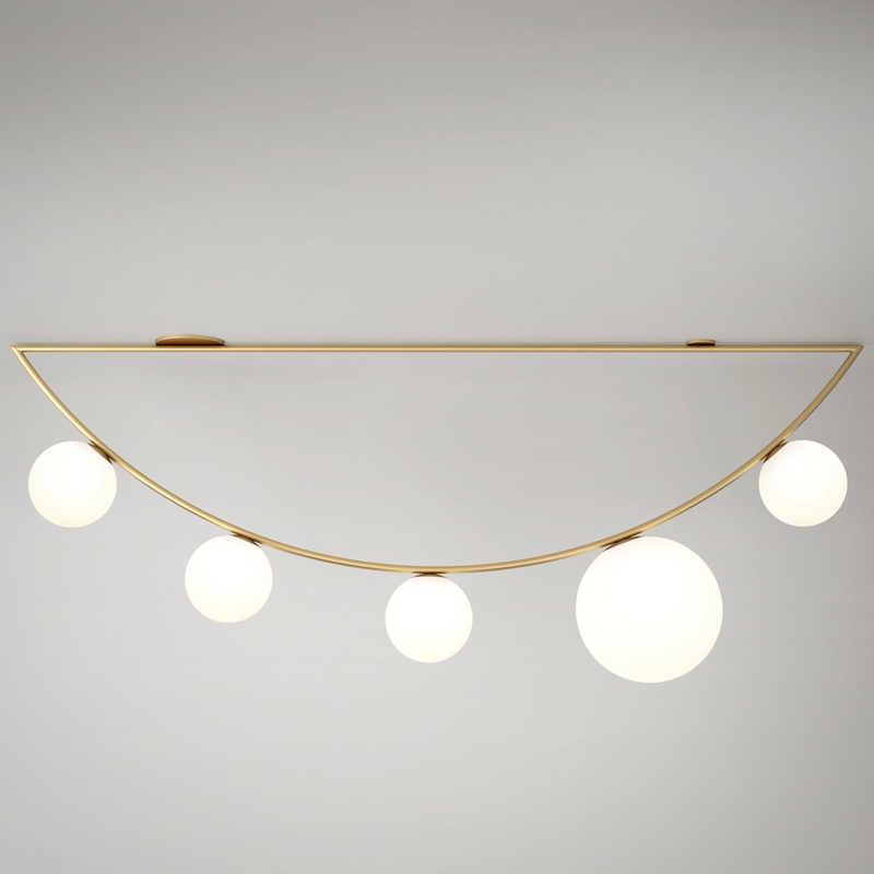 Потолочный светильник Atelier Areti Girlande Ceiling Crescent 5 Латунь Белый Потолочный светильник Atelier Areti Girlande Ceiling Crescent 5 Латунь Белый в Челябинске | Loft Concept