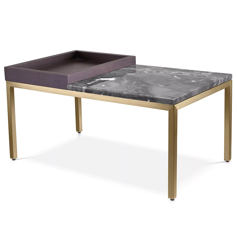 Приставной стол Eichholtz Side Table Forma Латунь Коричневый Серый Приставной стол Eichholtz Side Table Forma Латунь Коричневый Серый в Челябинске | Loft Concept