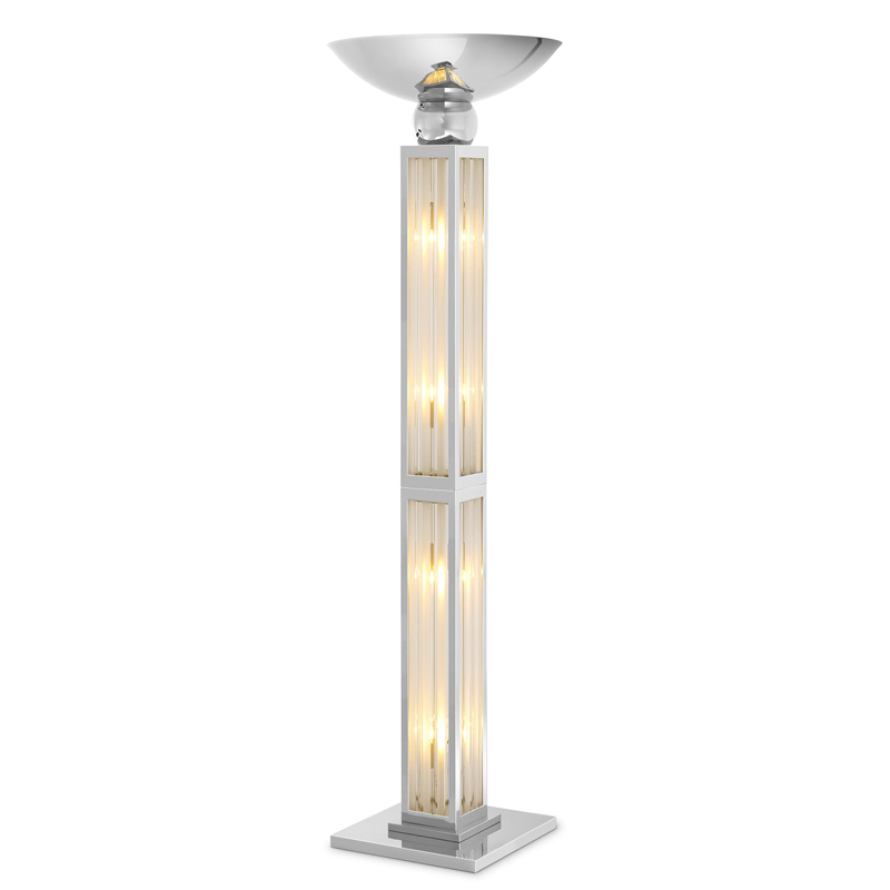 Торшер Eichholtz Floor Lamp Dorrell Никель Прозрачный Торшер Eichholtz Floor Lamp Dorrell Никель Прозрачный в Челябинске | Loft Concept
