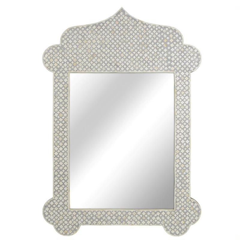 Зеркало Bone Inlay Dome Mirror Белый Зеркало Bone Inlay Dome Mirror Белый в Челябинске | Loft Concept