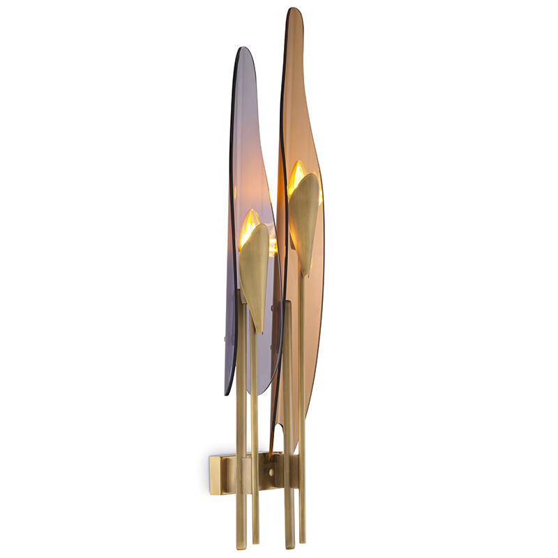Бра Eichholtz Wall Lamp Sky Янтарный Стекло Смок Латунь Бра Eichholtz Wall Lamp Sky Янтарный Стекло Смок Латунь в Челябинске | Loft Concept