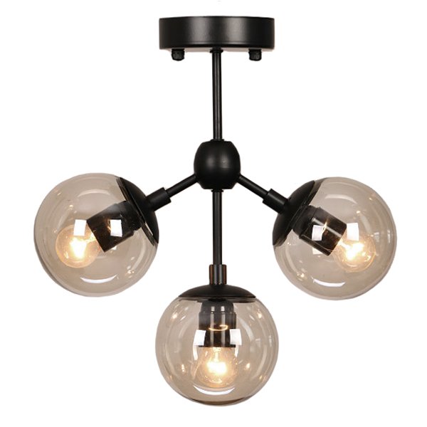 Люстра Modo Chandelier 3 Globes Дымчатый (Smoke) Люстра Modo Chandelier 3 Globes Дымчатый (Smoke) в Челябинске | Loft Concept