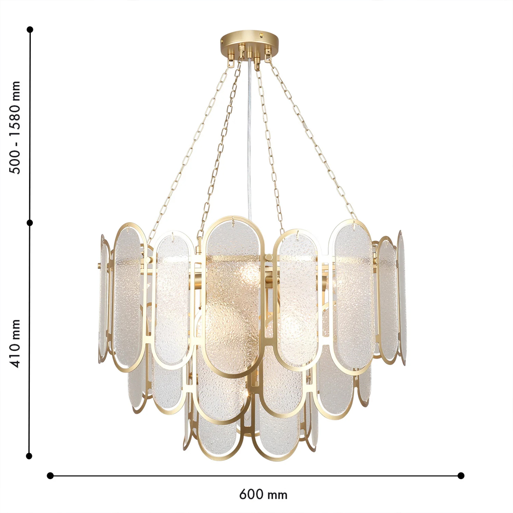 Люстра с многослойным эффектом из овальных элементов из непрозрачного стекла Conformation в Челябинске