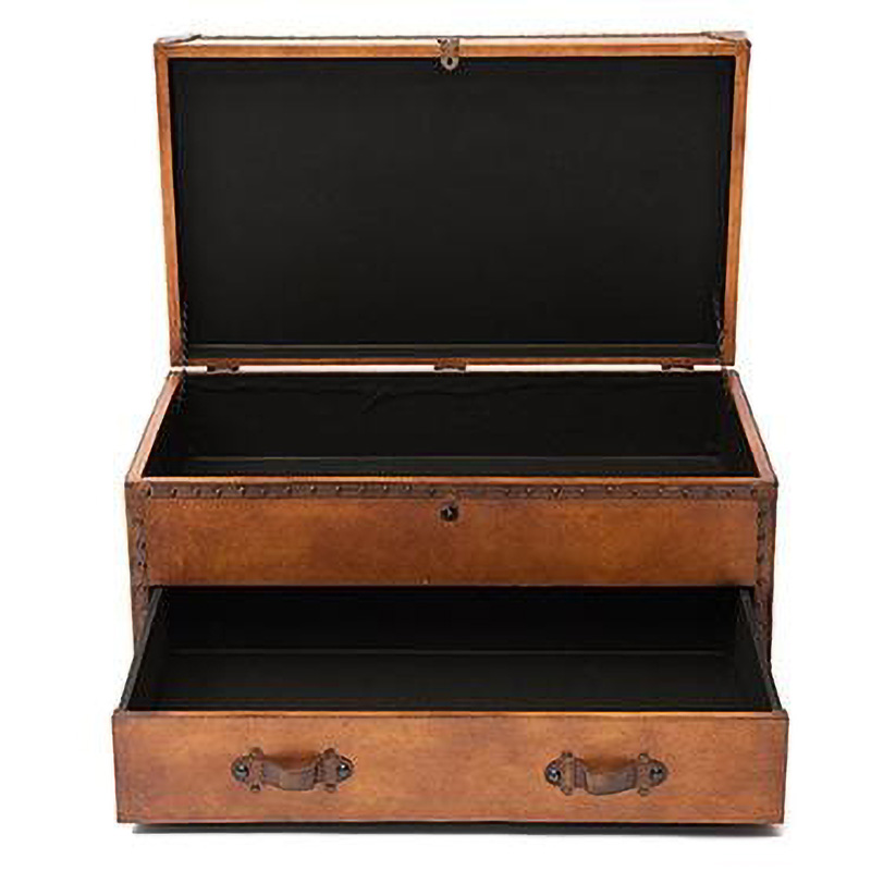 Стол-сундук Vintage buffalo leather chest-table Коричневый винтаж в Челябинске | Loft Concept 