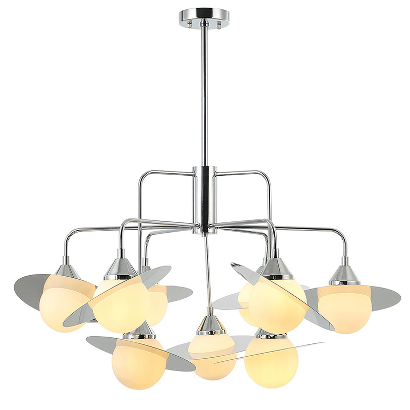 Люстра Phainon Chrome Chandelier 9 Хром Белый Люстра Phainon Chrome Chandelier 9 Хром Белый в Челябинске | Loft Concept