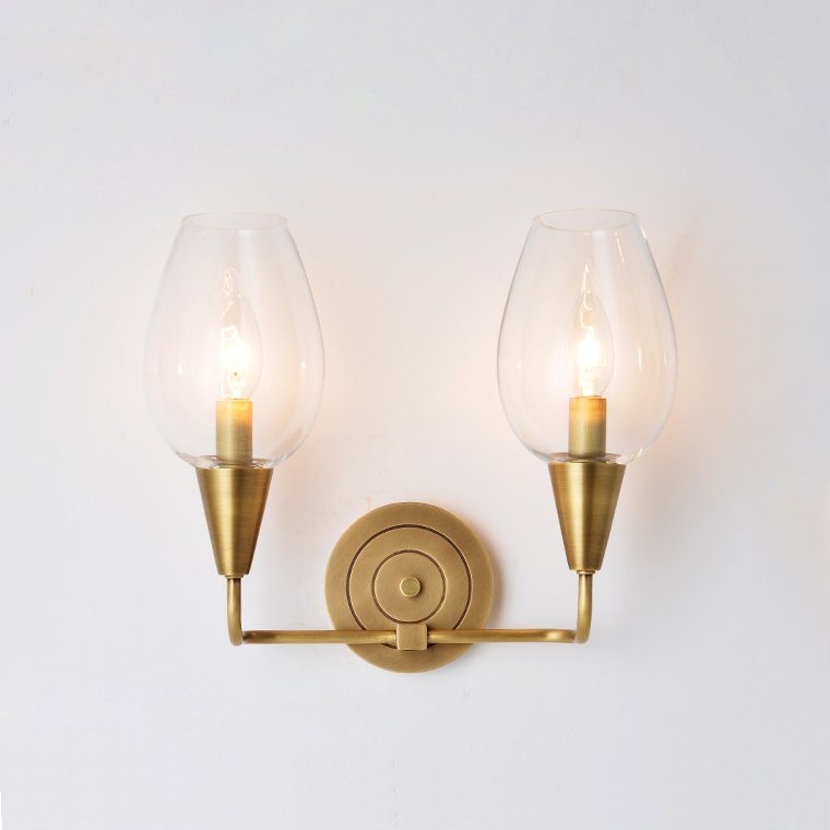 Бра VIOLA WALL Clear Lamp Double Латунь Прозрачное Стекло Бра VIOLA WALL Clear Lamp Double Латунь Прозрачное Стекло в Челябинске | Loft Concept