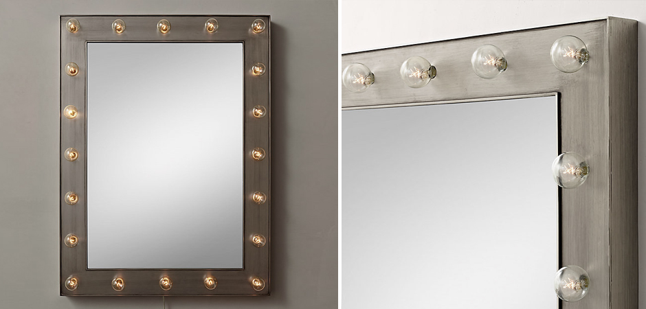 Зеркало с подсветкой Restoration Hardware ILLUMINATED Mirror Pewter Зеркало с подсветкой Restoration Hardware ILLUMINATED Mirror Pewter - Loft-Concept в Челябинске