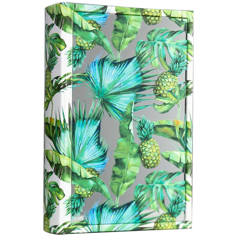 Шкатулка-книга Pineapples and Leaves Mirror Book Box Зеленый Белый Зеркало Шкатулка-книга Pineapples and Leaves Mirror Book Box Зеленый Белый Зеркало в Челябинске | Loft Concept