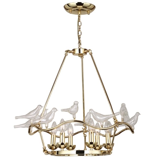 Люстра Dove Chandelier Glass Bird 6 Золотой Люстра Dove Chandelier Glass Bird 6 Золотой в Челябинске | Loft Concept