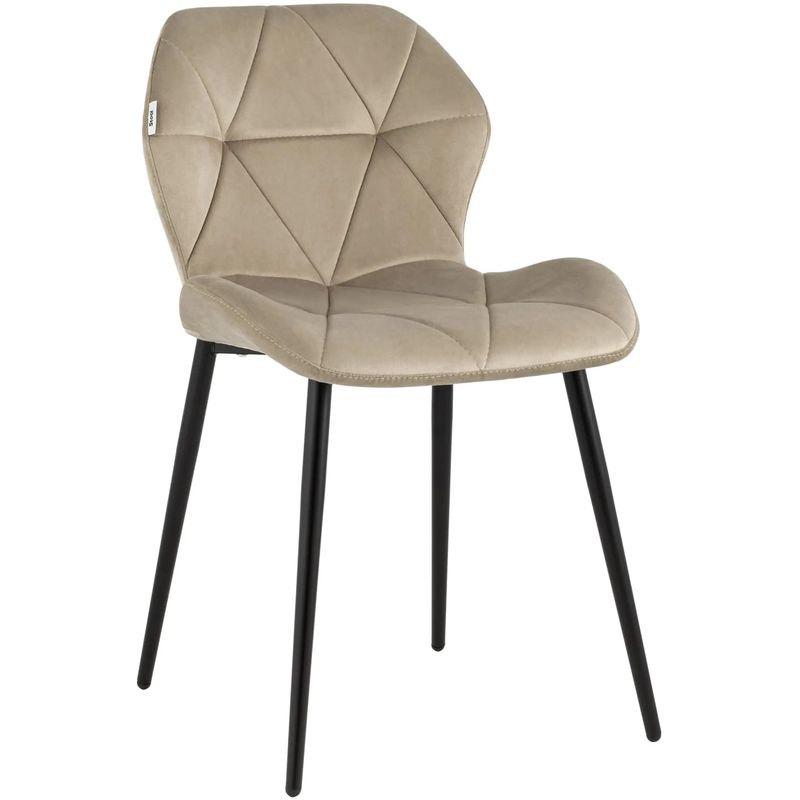 Стул Jeroen Chair II Бежевый Велюр Бежевый Черный Стул Jeroen Chair II Бежевый Велюр Бежевый Черный в Челябинске | Loft Concept