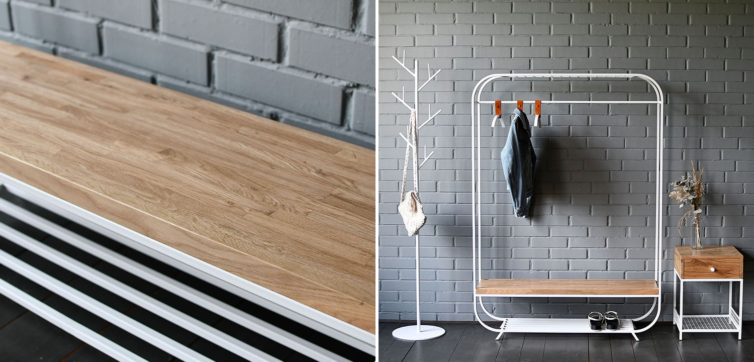 Рейл Jethro Industrial Metal Rust Clothes Rail - фото